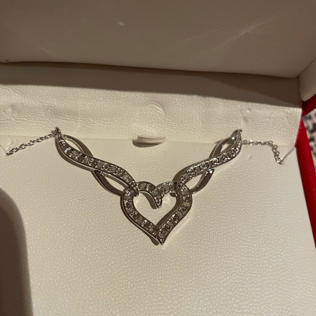 Sterling Silver 14 Ct Diamond Necklace